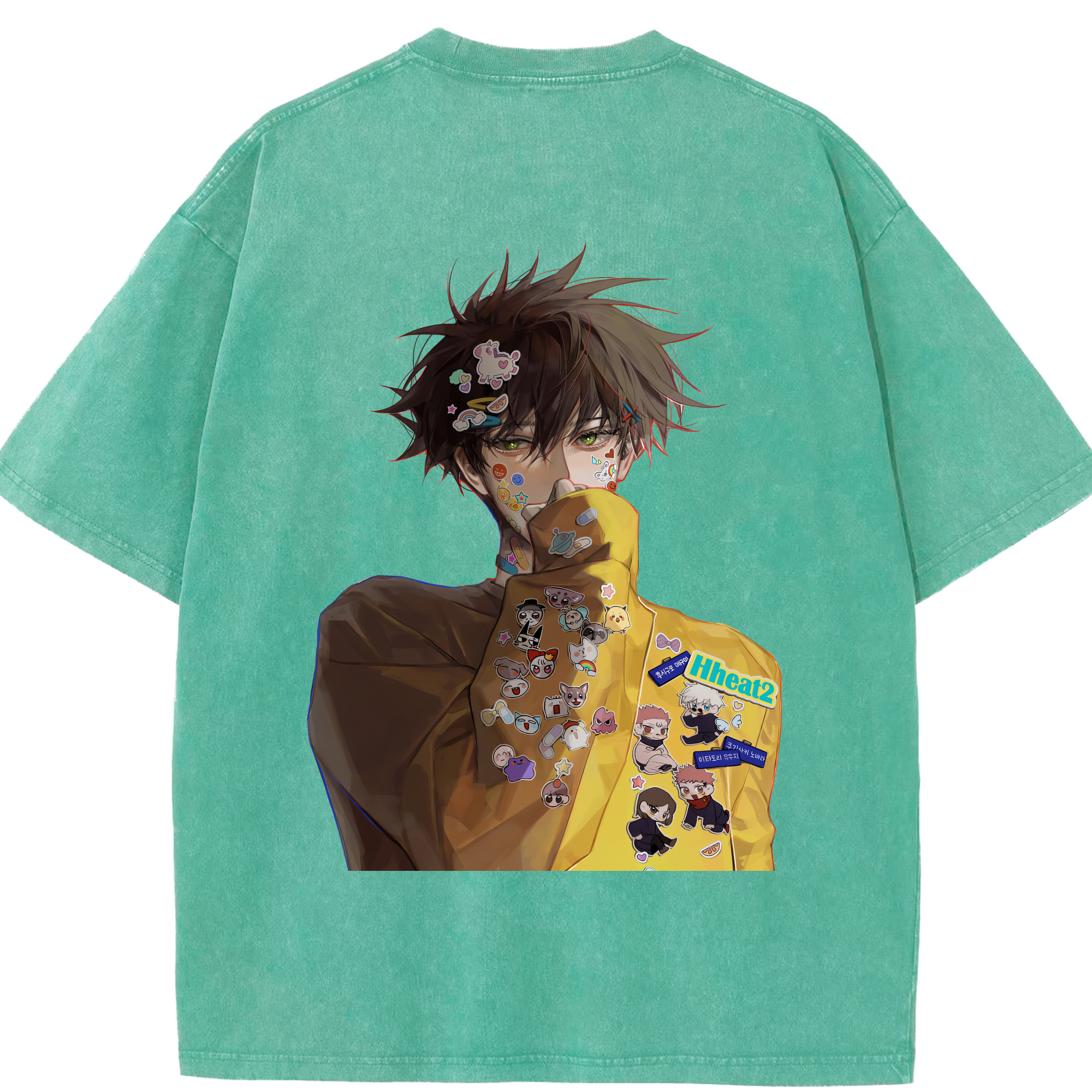 （画像用） 呪術廻戦 Jujutsu Kaisen 綿100% ヴィンテージ風 半袖Tシャツ（背面プリント）